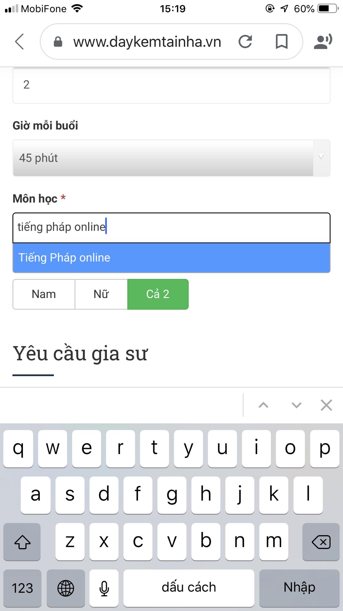 Học phí tiếng Pháp Online